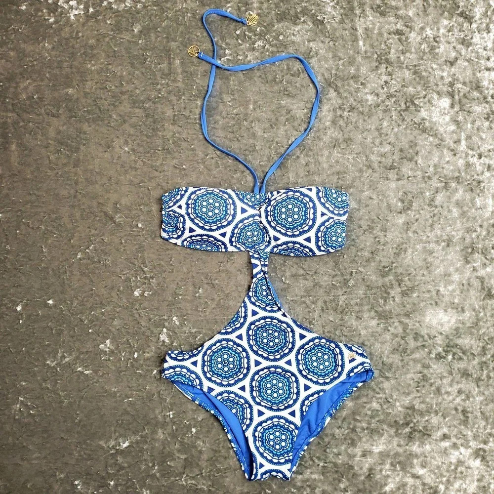 KBLU Shell Print Cut-Out Swimsuit - Picture 2 of 13